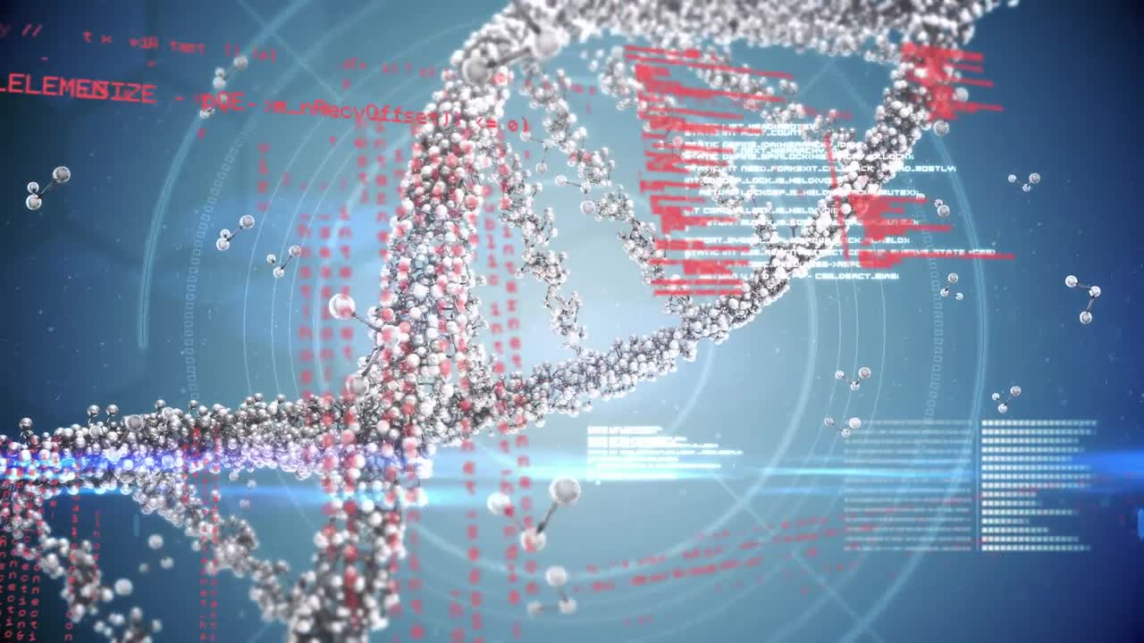 dna 가닥 스핀링을 통해 데이터 처리의 애니메이션