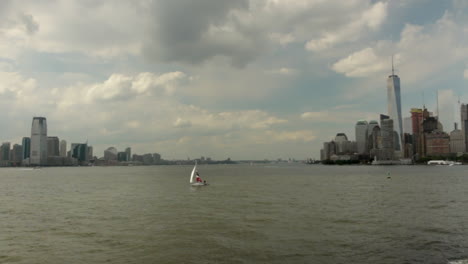 this is footage of lower manhattan from the husdon river