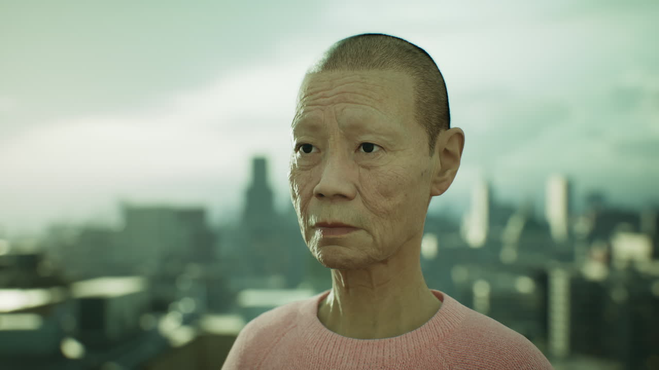 도시에 있는 아시아  ⁇ 은 여자