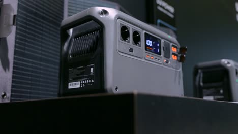 dji power portable power station at ifa exhibit in berlin, germany. closeup shot