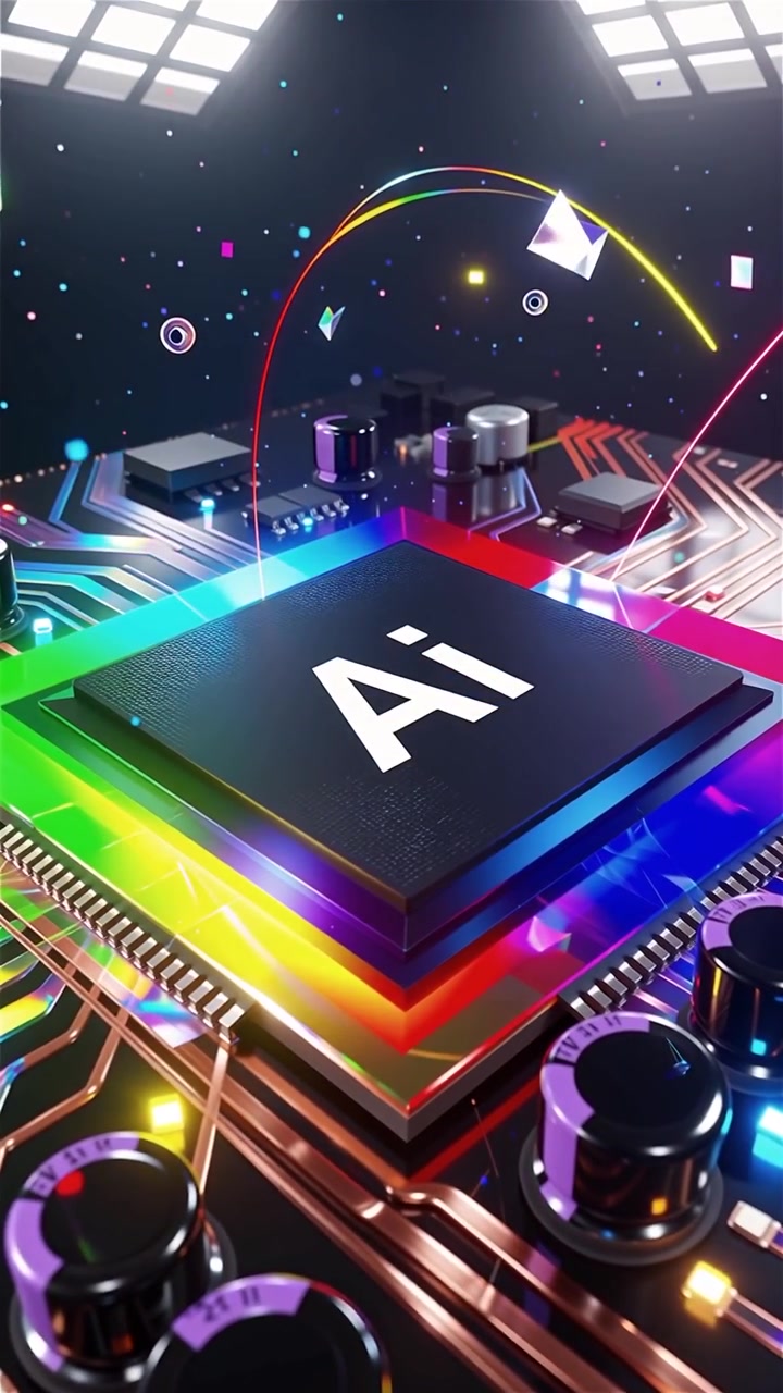 Futuristic AI Chip Motherboard Technology Background