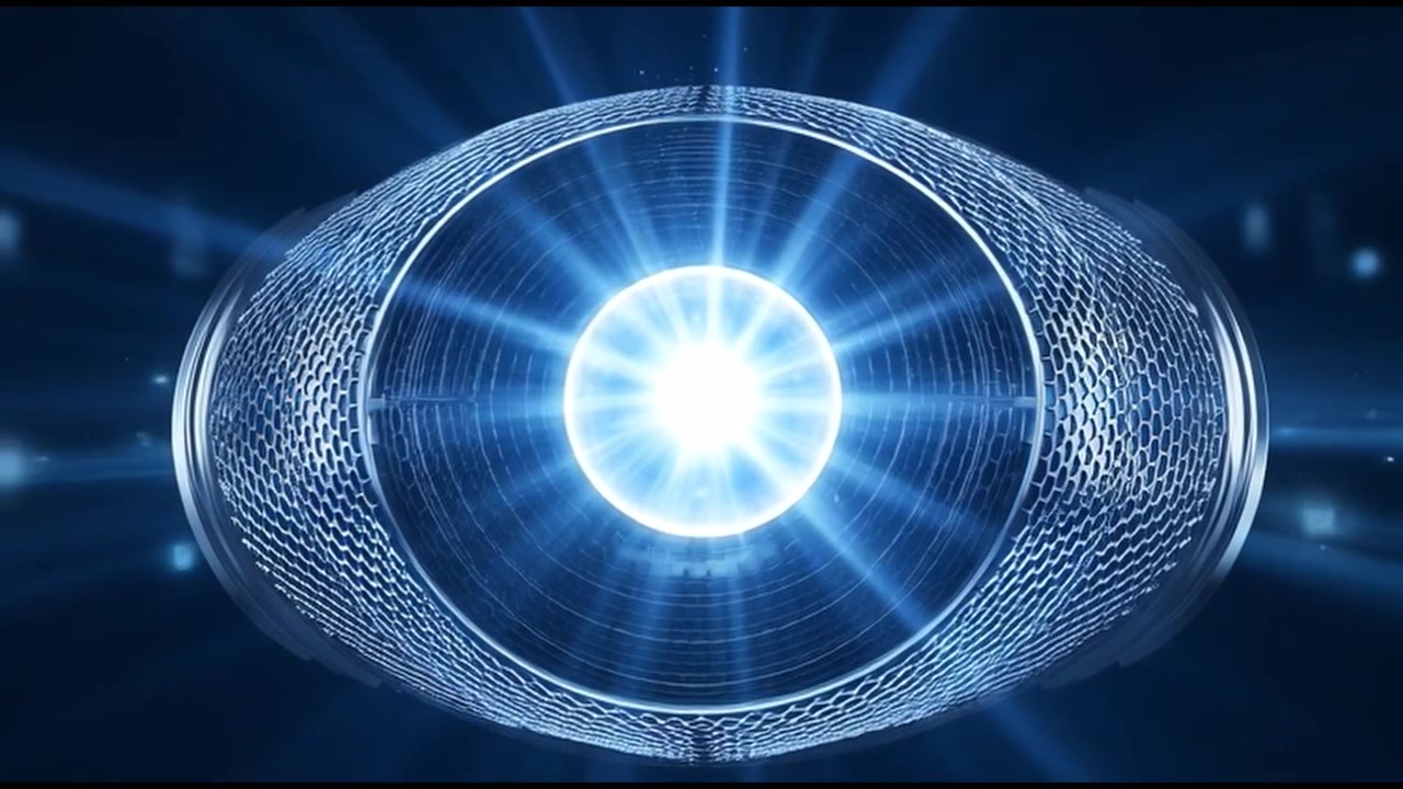 High-Tech Digital Eye with Glowing Blue Core Pulsating