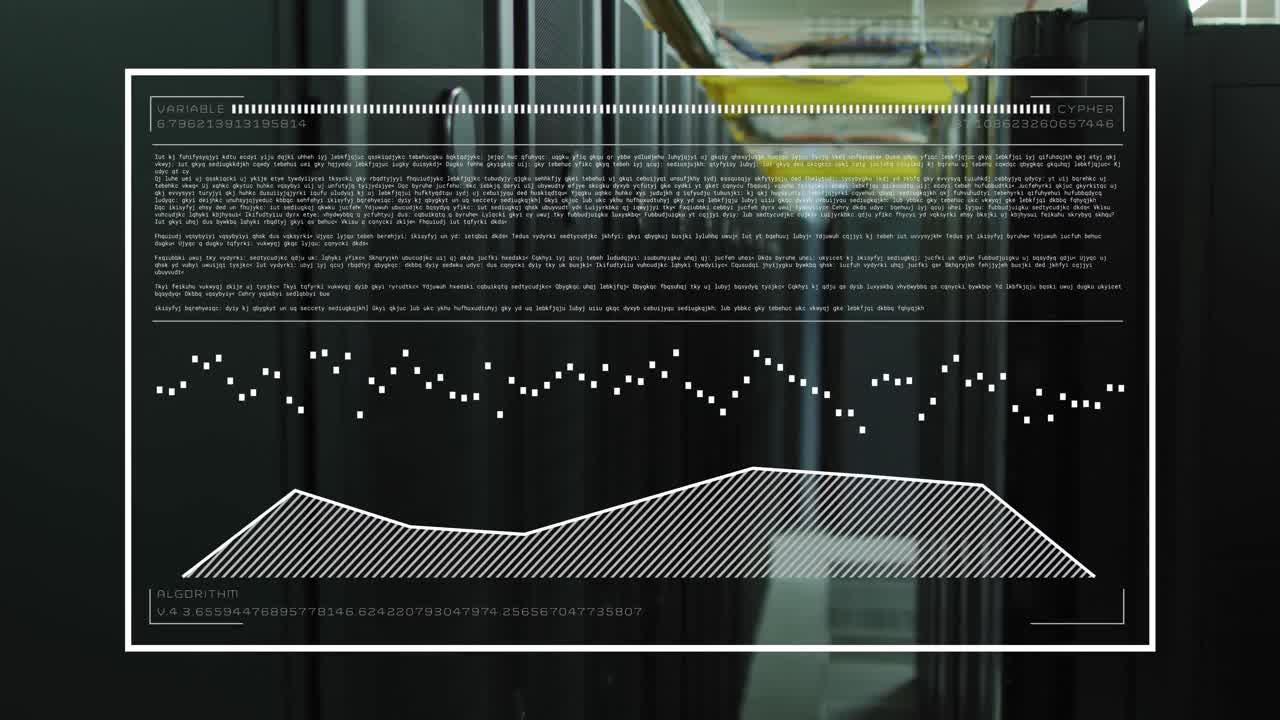 animación de la interfaz con el procesamiento de datos contra la sala de servidores de computadoras