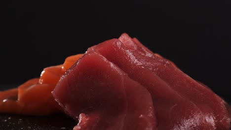 sashimi of tuna and salmon