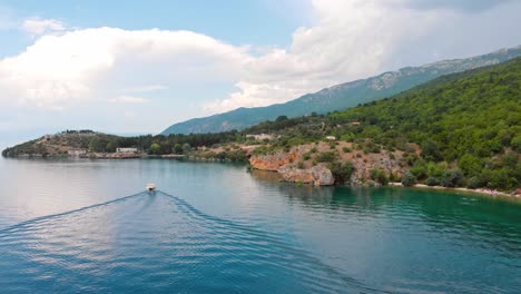 aerial shot of macedonia coast