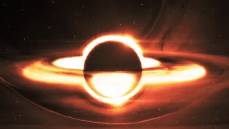 Animation-of-a-Black-Hole-and-Ring-of-red-glowing-plasma-nebula-in-Outer-Space