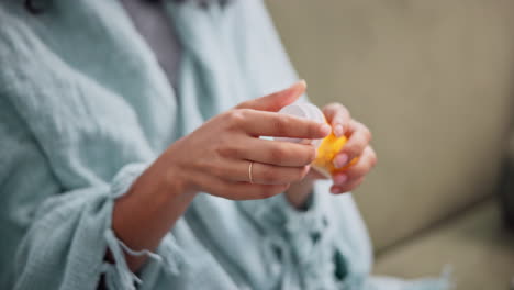 woman taking medication