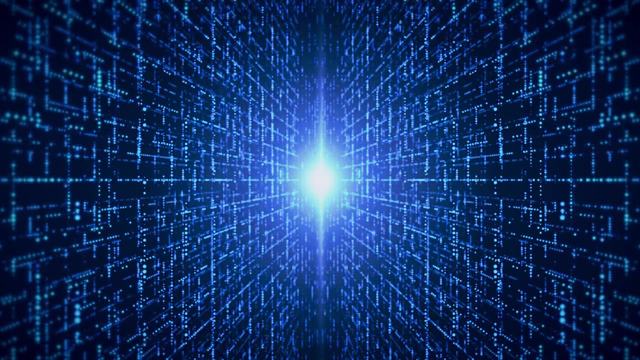 Digitalt cyberrum, partikler, datanetværksforbindelser, højhastighedsforbindelse, analyseteknologi