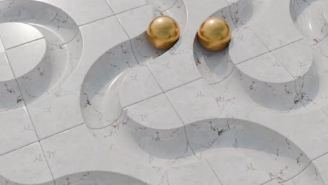 geometric marble pattern with gold balls