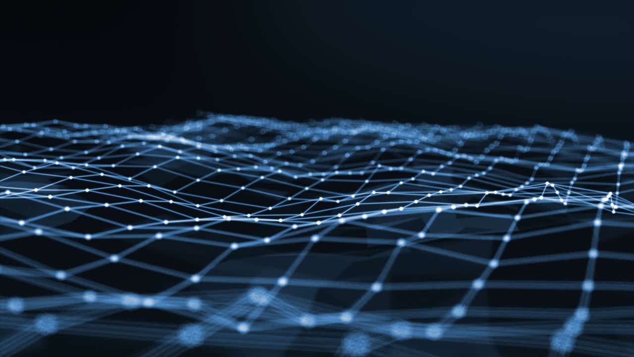 Motion graphic of Blue polygonal and dot abstract background, Seamless loop video