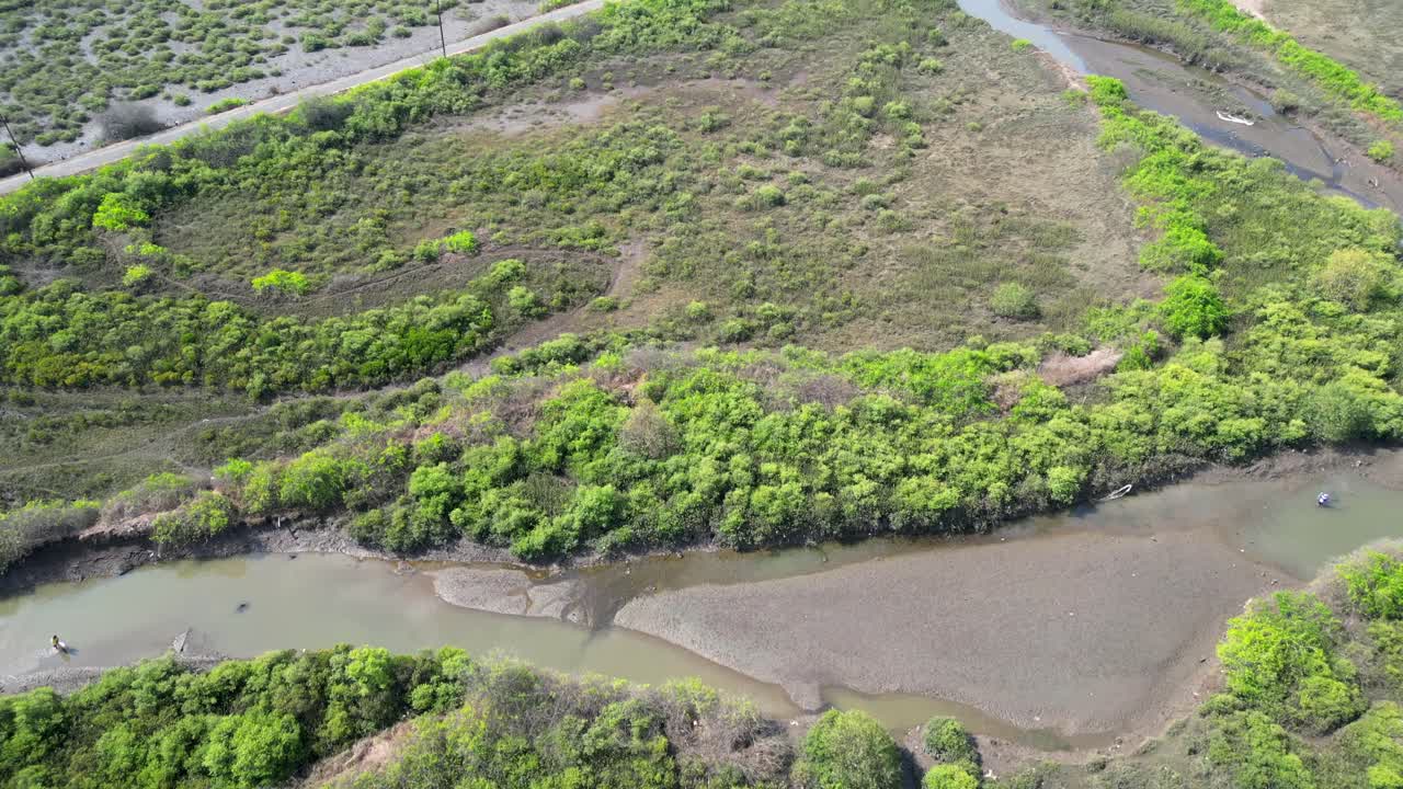 mangrove Alibag beach drone shot