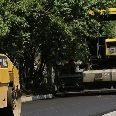 workers making asphalt