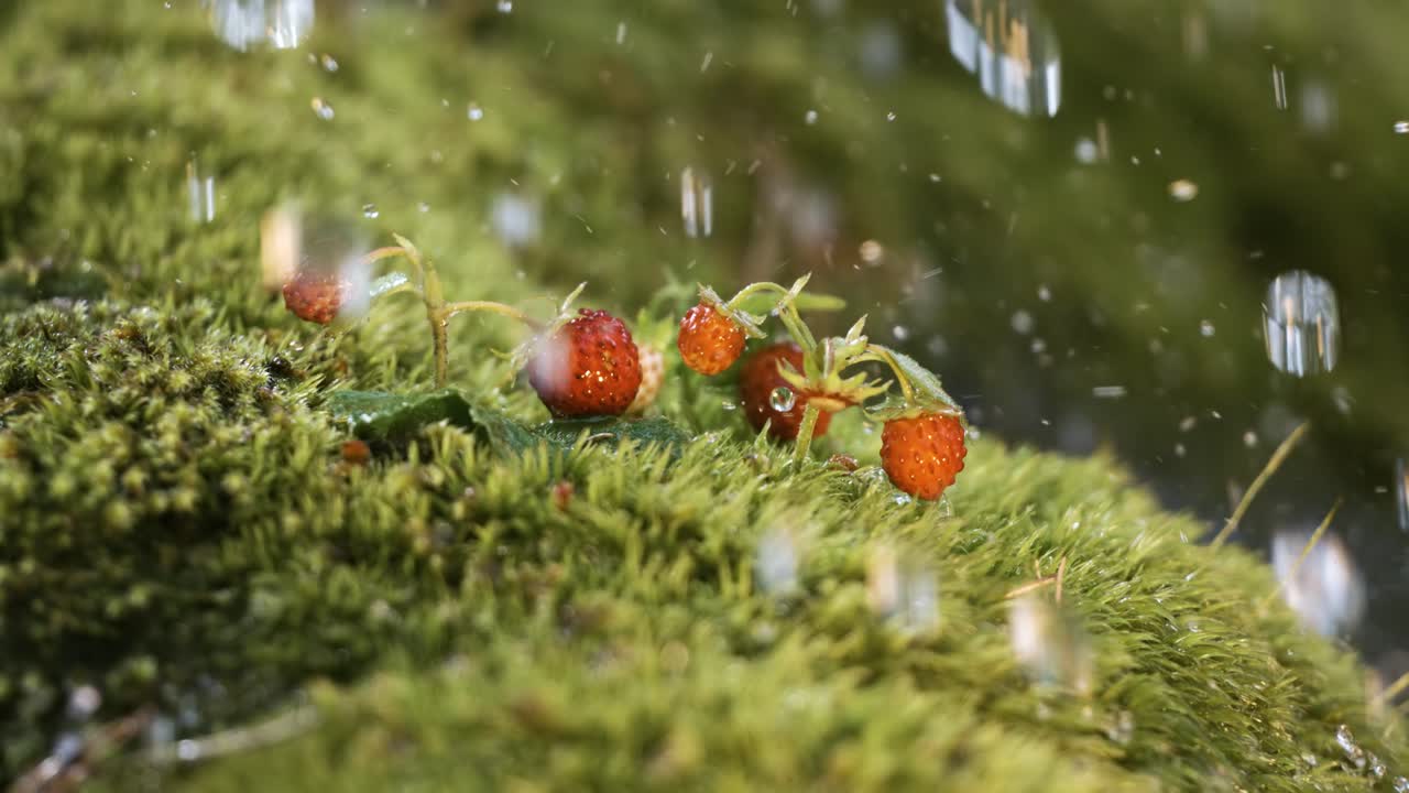 비가 오는 동안 야생 딸기