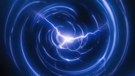abstract blue energy swirl with central lightning