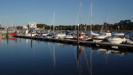 wightlink ferry leaving the ferry terminal on lymington river