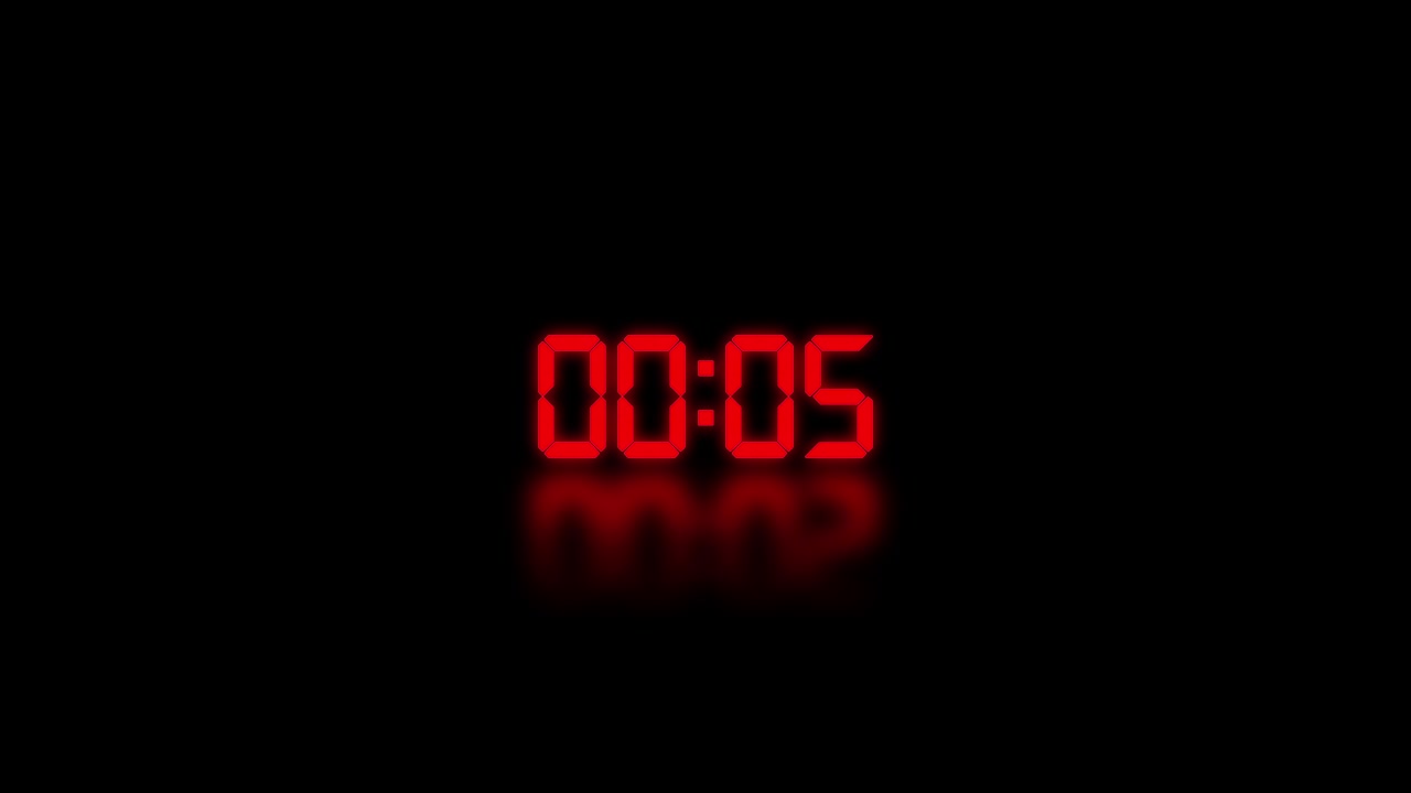 Digital Red Countdown from Ten Seconds to Zero