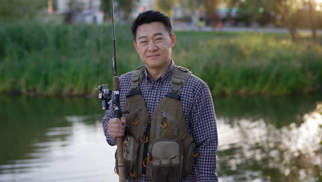 man fishing in a park