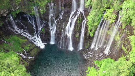 grand galet falls at the cascade langevin on the island of réunion