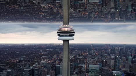 otro efecto mundial, torre moderna con paisaje urbano en el fondo - reemplazo del cielo