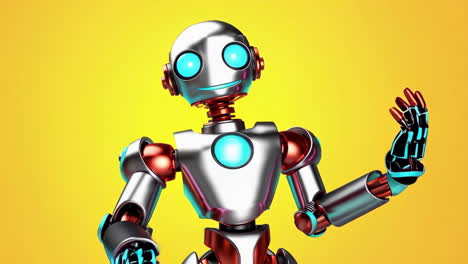 friendly robot character with internal circuitry