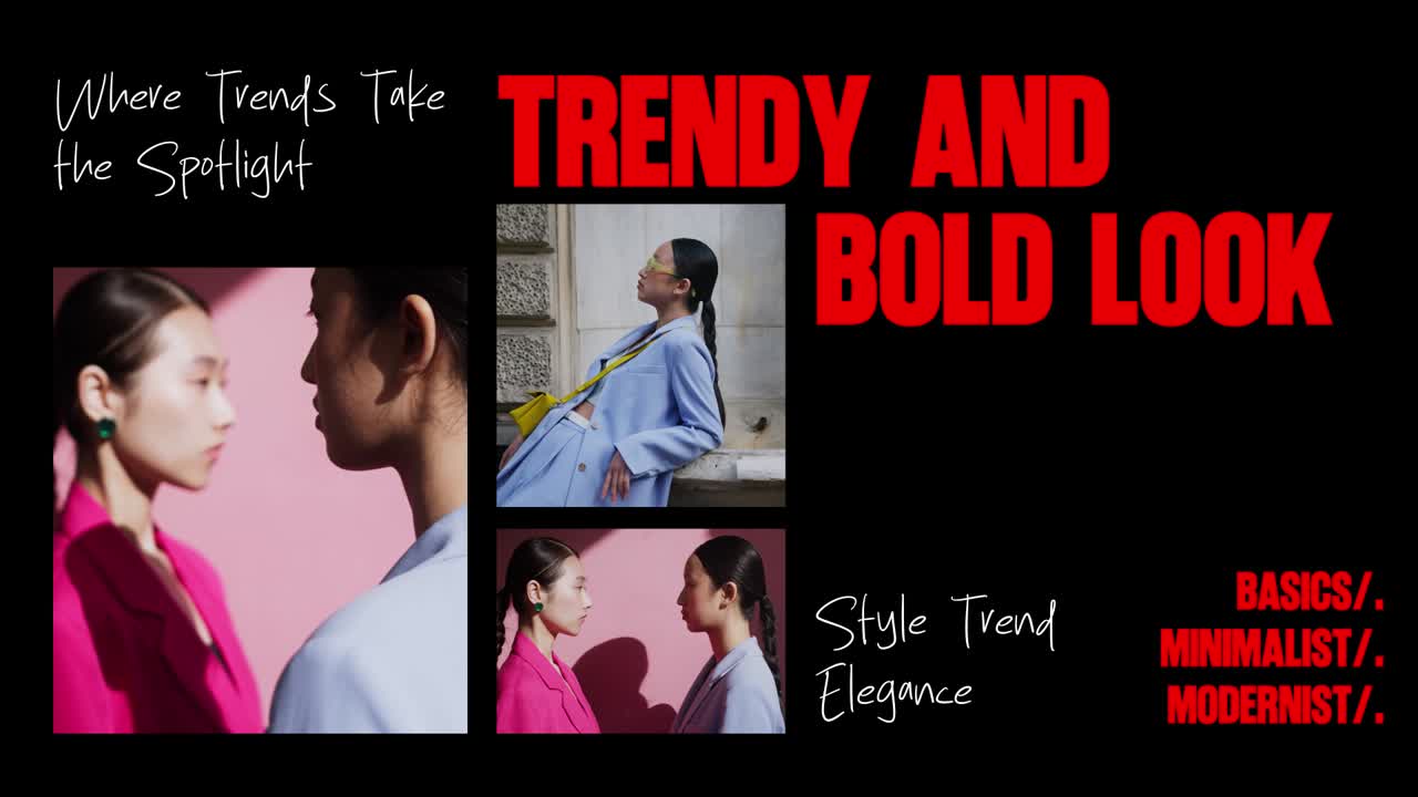 Stylová mladá Asiatka předvádějící trendy módní outfity