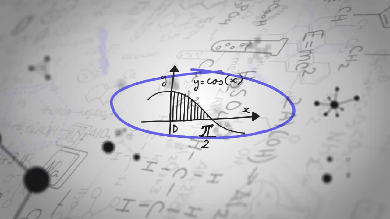 Animation of chemical equations on white background