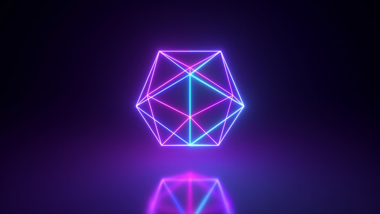 네온 기하학 크리스탈