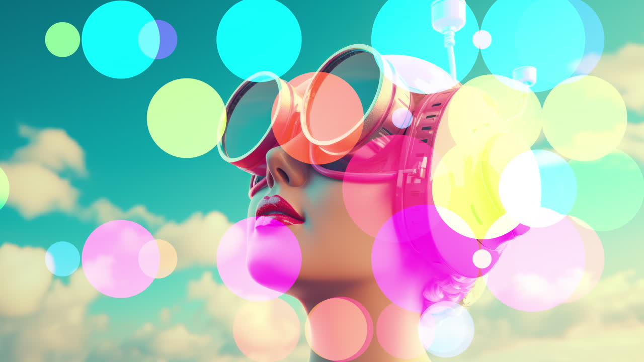 vr 헤드과 함께 여성 생성 a.i.