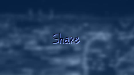 Animation-of-share-text-with-arrows-over-out-of-focus-cityscape