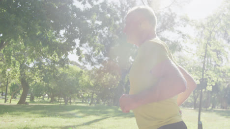 senior man running in the park