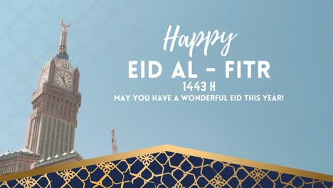 glückliche eid fitr mubarak animierte wünsche video-botschaft. islamisches fest