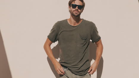 stylish man in outdoor setting