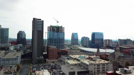 panorama drone of downtown nashville, tennessee