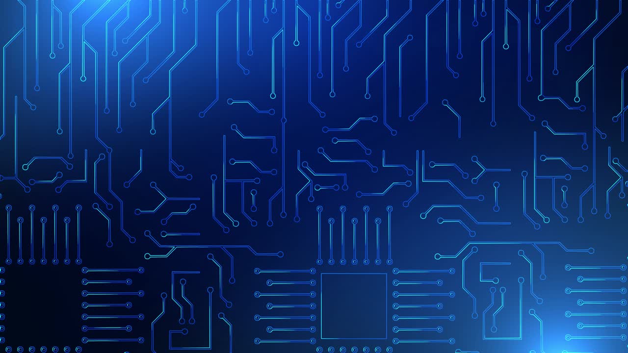 Abstract computer motherboard processor connections and signals digital technology cpu background