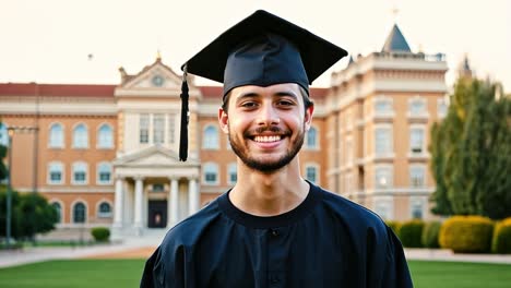 a graduating student on campus