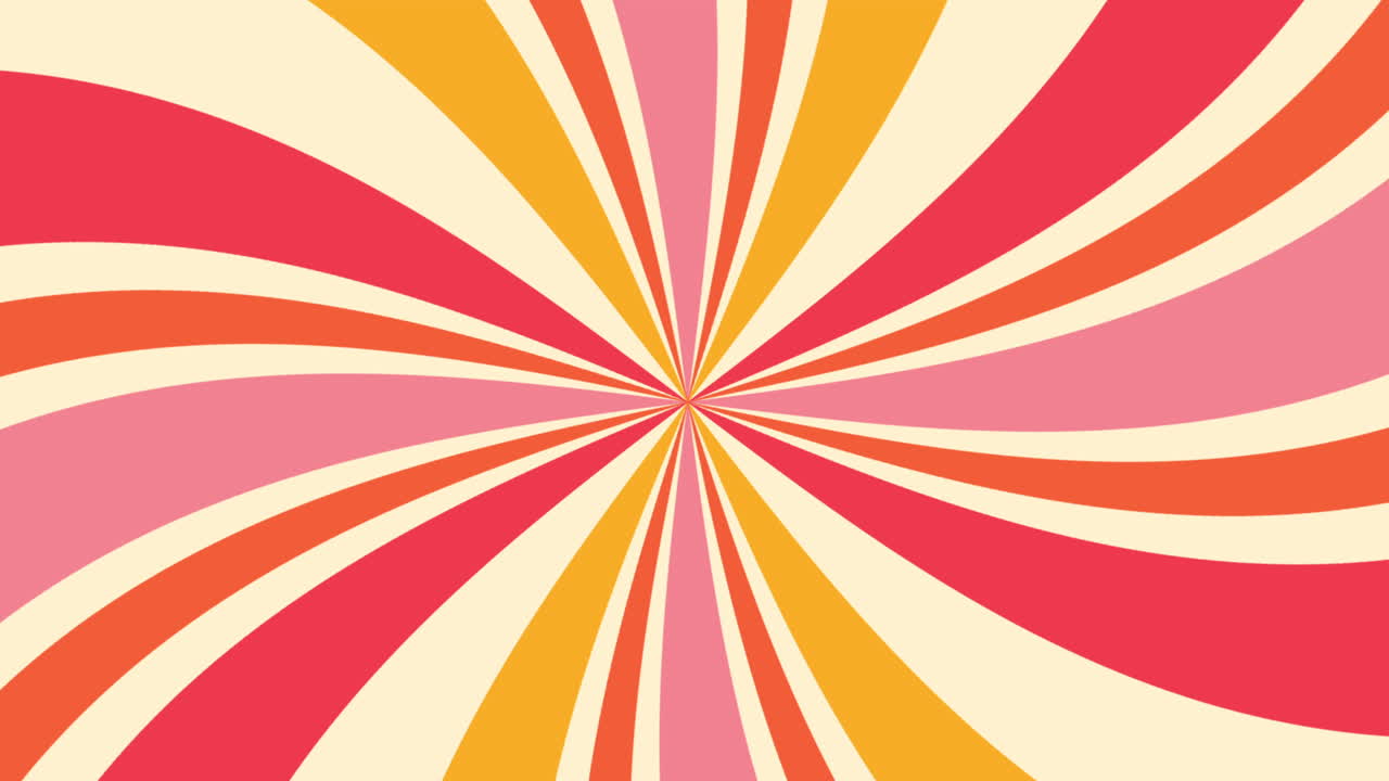 Colorful Retro Swirl Pattern Rotating Seamless Loop