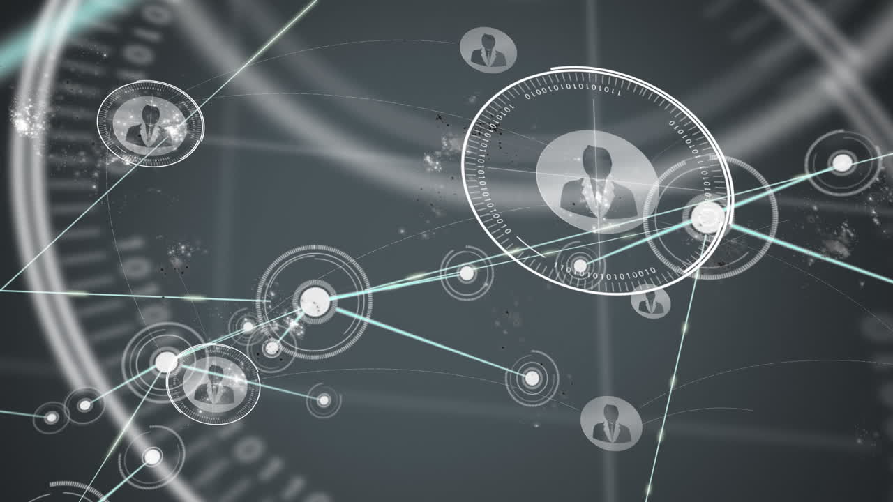 사람 아이콘과 함께 네트워크 연결의 애니메이션