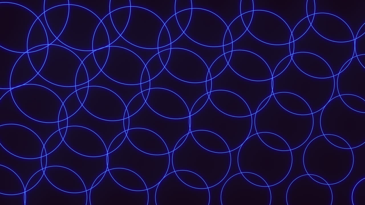 Futuristic blue glow pattern of circles in circular arrangement