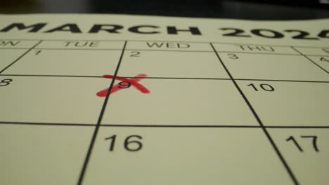 marked calendar dates for march 2024