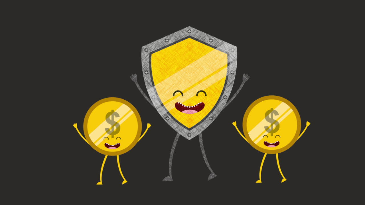 귀여운 동전과 방패