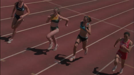 a group of women run a race