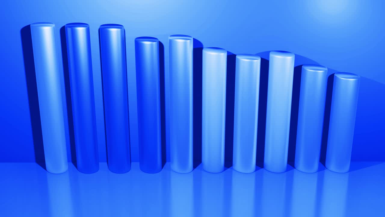 wiggling abstract columns as abstract looping background for analytical programs and news broadcasts. 3d geometric background as abstract infographics. Visualization of statistical data in blue.
