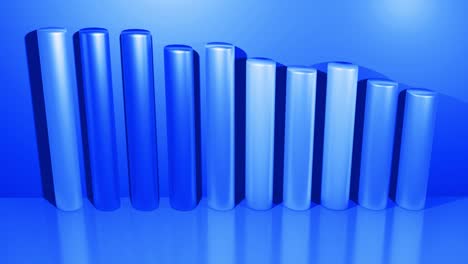 columnas abstractas como fondo de bucle abstracto para programas analíticos y transmisiones de noticias. fondo geométrico 3d como infografías abstractas. visualización de datos estadísticos en azul.