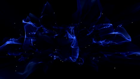 futuristic abstract neon smoke on black background. abstract particles on cloth.