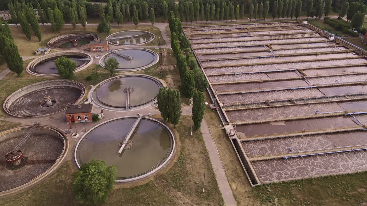 planta de tratamiento de aguas residuales, filtración de aguas sucias o residuales