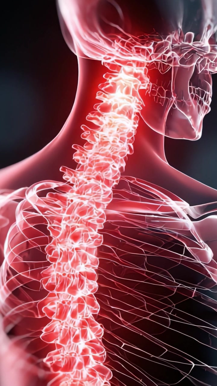 Visualizzazione Dettagliata della Colonna Vertebrale Umana: Un Confronto Sorprendente delle Regioni Cervicale e Lombare in un Intricato Modello Anatomico