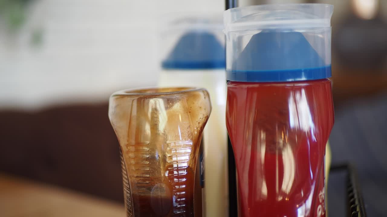 레스토랑 테이블 에 있는 향신료 병 들