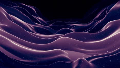 ondas abstractas de material mate negro suave con brillo interno ligero y brillos en la superficie de morphing. superficie geométrica abstracta como el paisaje o el terreno, extrudir o desplazar el ruido 3d. bucle 4k