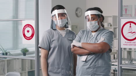 portrait of nurses in face shields