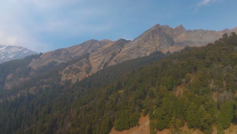 Footage-of-Lahaul,-Spiti-Valley-showing-Winer-colours-of-the-frozen-mountains-of-the-Himalayas